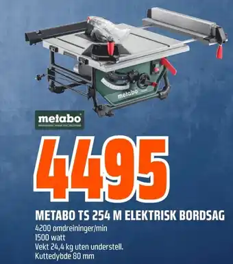 Coop Obs METABO TS 254 M ELEKTRISK BORDSAG tilbud