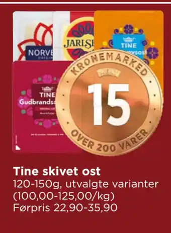 Meny Tine skivet ost tilbud