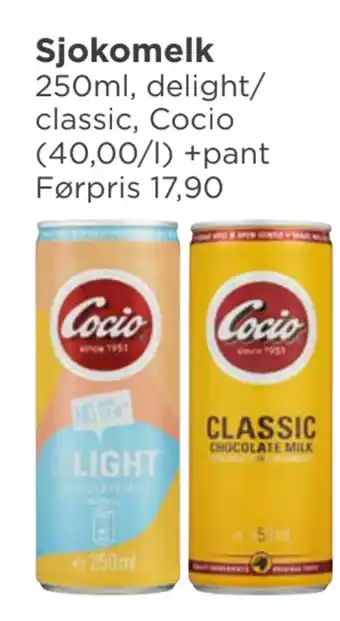 Meny Sjokomelk tilbud