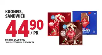 Jacobs Kroneis, sandwich tilbud