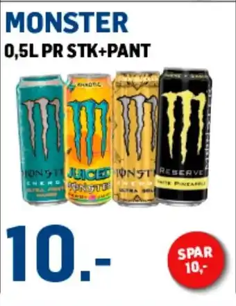 Price Lagerbutikk MONSTER tilbud