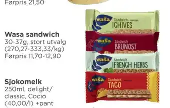 Meny Wasa sandwich tilbud
