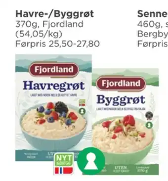 Meny Fjordland havregrøt tilbud