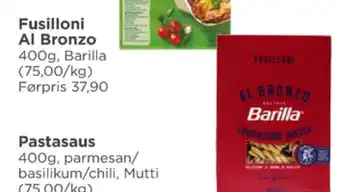 Meny Barilla pasta tilbud