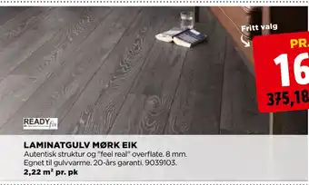 jem & fix Laminatgulv mørk eik tilbud