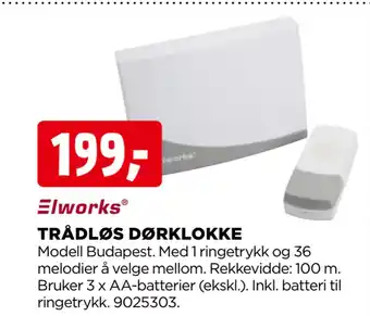 jem & fix Trådløs dørklokke tilbud