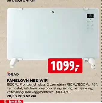 jem & fix Panelovn med wifi tilbud