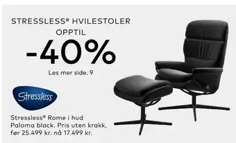 Skeidar Stressless rome i hud paloma black tilbud