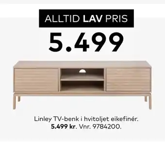 Skeidar Linley tv-benk tilbud
