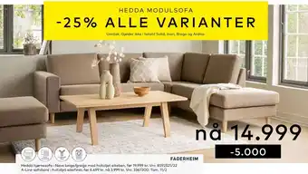Skeidar Hedda hjørnesofa tilbud
