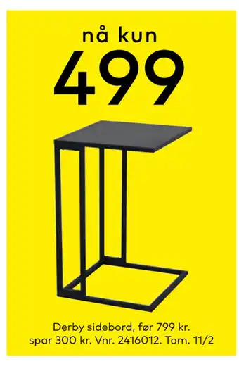 Skeidar Derby sidebord tilbud