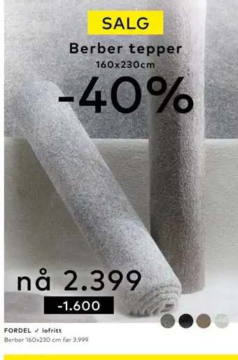 Skeidar Berber tepper tilbud