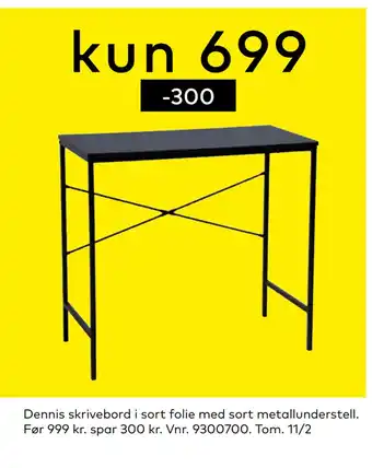 Skeidar Dennis skrivebord tilbud