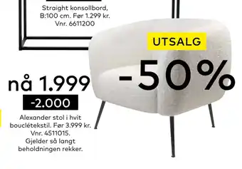 Skeidar Alexander stol tilbud