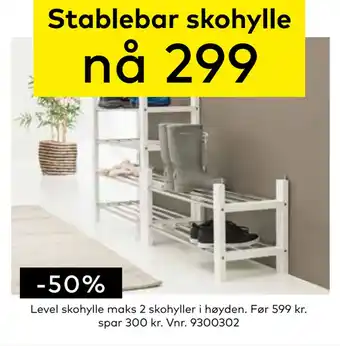 Skeidar Level skohylle maks 2 skohyller tilbud