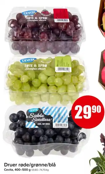 Spar Druer røde/grønne/blå tilbud