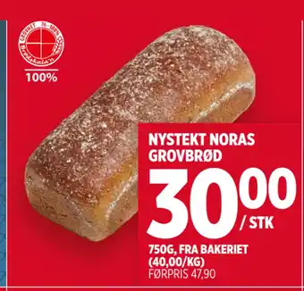 Meny Nystekt noras grovbrød tilbud