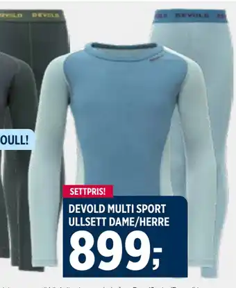 Sport 1 Devold multi sport ullsett dame/herre tilbud