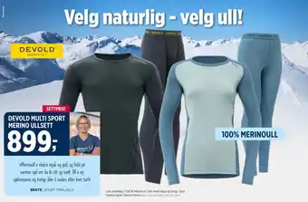 Sport 1 Devold multi sport merino ullsett tilbud