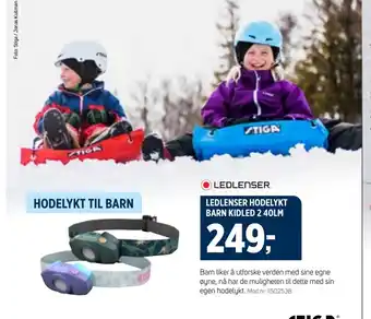 Sport 1 Ledlenser hodelykt barn kidled 2 40lm tilbud