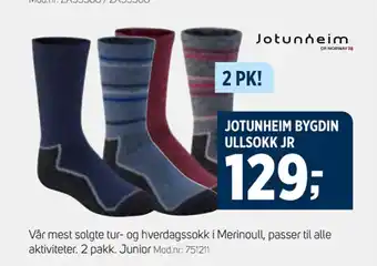 Sport 1 Jotunheim bygdin ullsokk jr tilbud