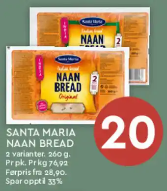 Coop Mega SANTA MARIA NAAN BREAD tilbud