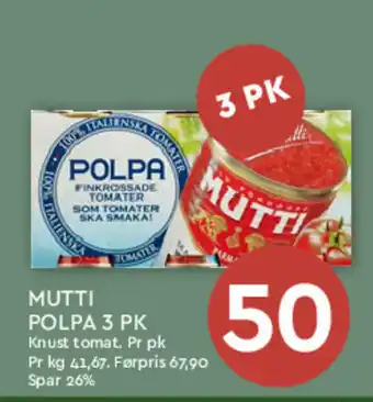 Coop Mega MUTTI POLPA 3 PK tilbud