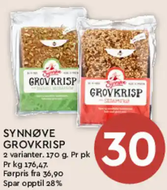 Coop Mega SYNNØVE GROVKRISP tilbud