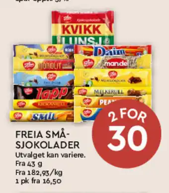 Coop Mega FREIA SMÅ-SJOKOLADER tilbud