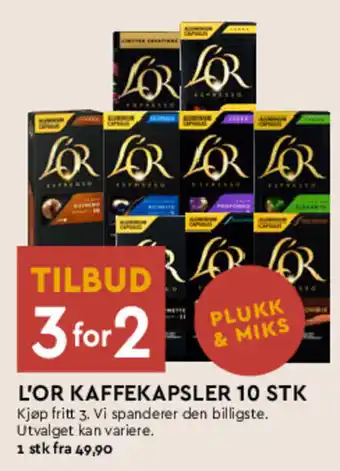 Coop Mega L'OR KAFFEKAPSLER 10 STK tilbud