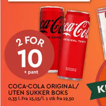 Coop Mega COCA-COLA ORIGINAL/ UTEN SUKKER BOKS tilbud