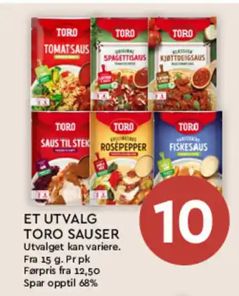 Coop Mega ET UTVALG TORO SAUSER tilbud