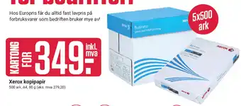 Europris Xerox kopipapir tilbud