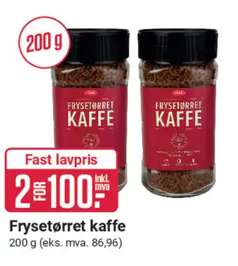 Europris Frysetørret kaffe tilbud