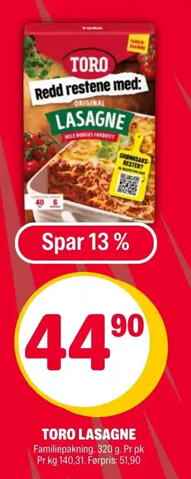 Coop Extra TORO LASAGNE tilbud