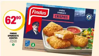 Coop Extra FINDUS SPRØBAKTE CRISPIES tilbud