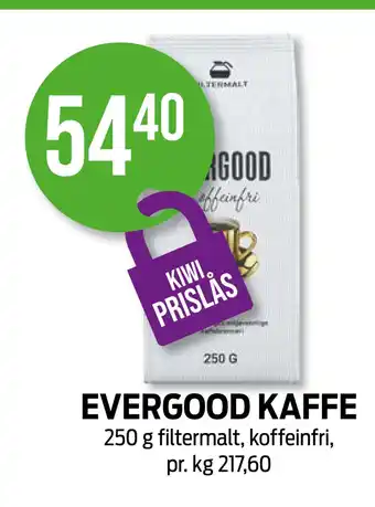 Kiwi Evergood kaffe tilbud