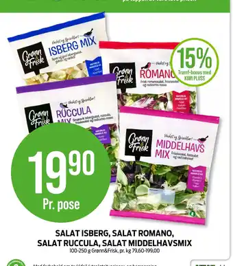 Kiwi Salat isberg, salat romano, salat ruccula, salat middelhavsmix tilbud