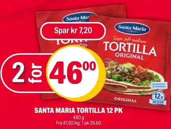 Coop Extra SANTA MARIA TORTILLA 12 PK tilbud