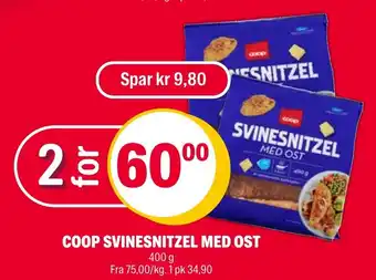 Coop Extra COOP SVINESNITZEL MED OST 400 g tilbud