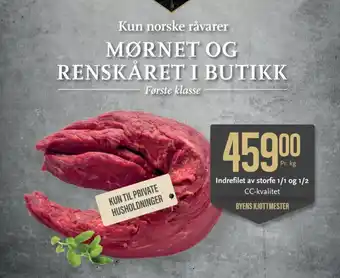 CC Mat Indrefilet av storfe 1/1 og 1/2 CC-kvalitet tilbud