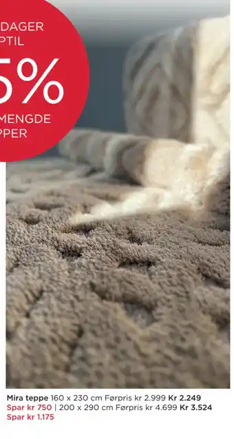 Møbelringen Mira teppe tilbud