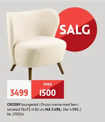 Bohus Crosby loungestol tilbud
