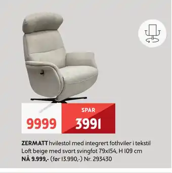 Bohus Zermatt hvilestol tilbud