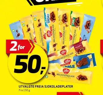 Bunnpris Utvalgte freia sjokoladeplater tilbud