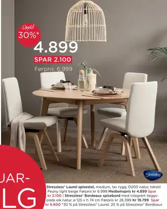 Møbelringen Stressless laurel spisestol tilbud