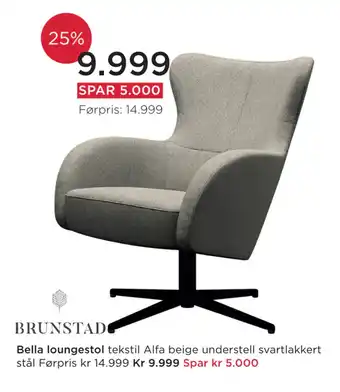 Møbelringen Bella loungestol tilbud
