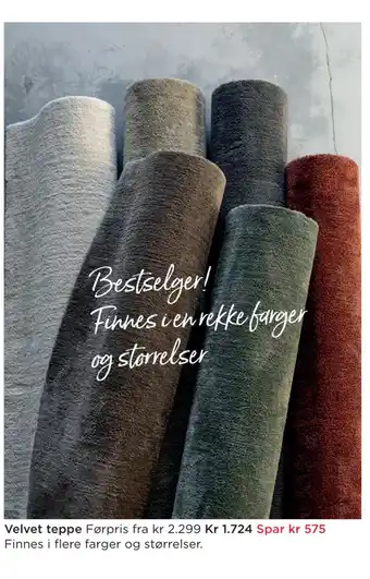 Møbelringen Velvet teppe tilbud
