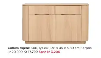 Møbelringen Collum skjenk tilbud