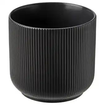 IKEA Gradvis blomsterpotte, inne/ute svart, 12 cm tilbud